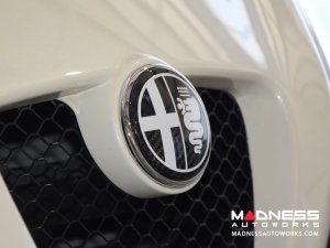 Alfa Romeo 4C Carbon Fiber Badge Cover Kit - Alfa Romeo Logo in White